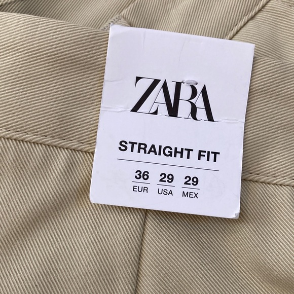 Zara High-Waist Pocket Detail Straight Leg Twill Pants - Picture 2 of 15